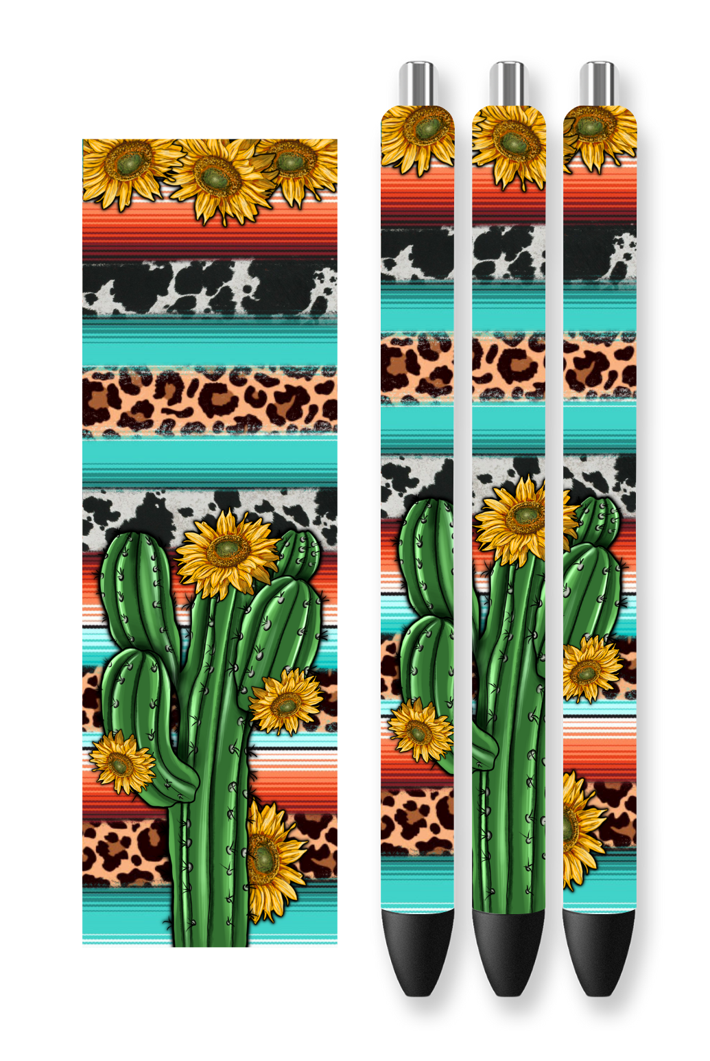 Cactus Serape/Cow/Sunflower Pen Wrap